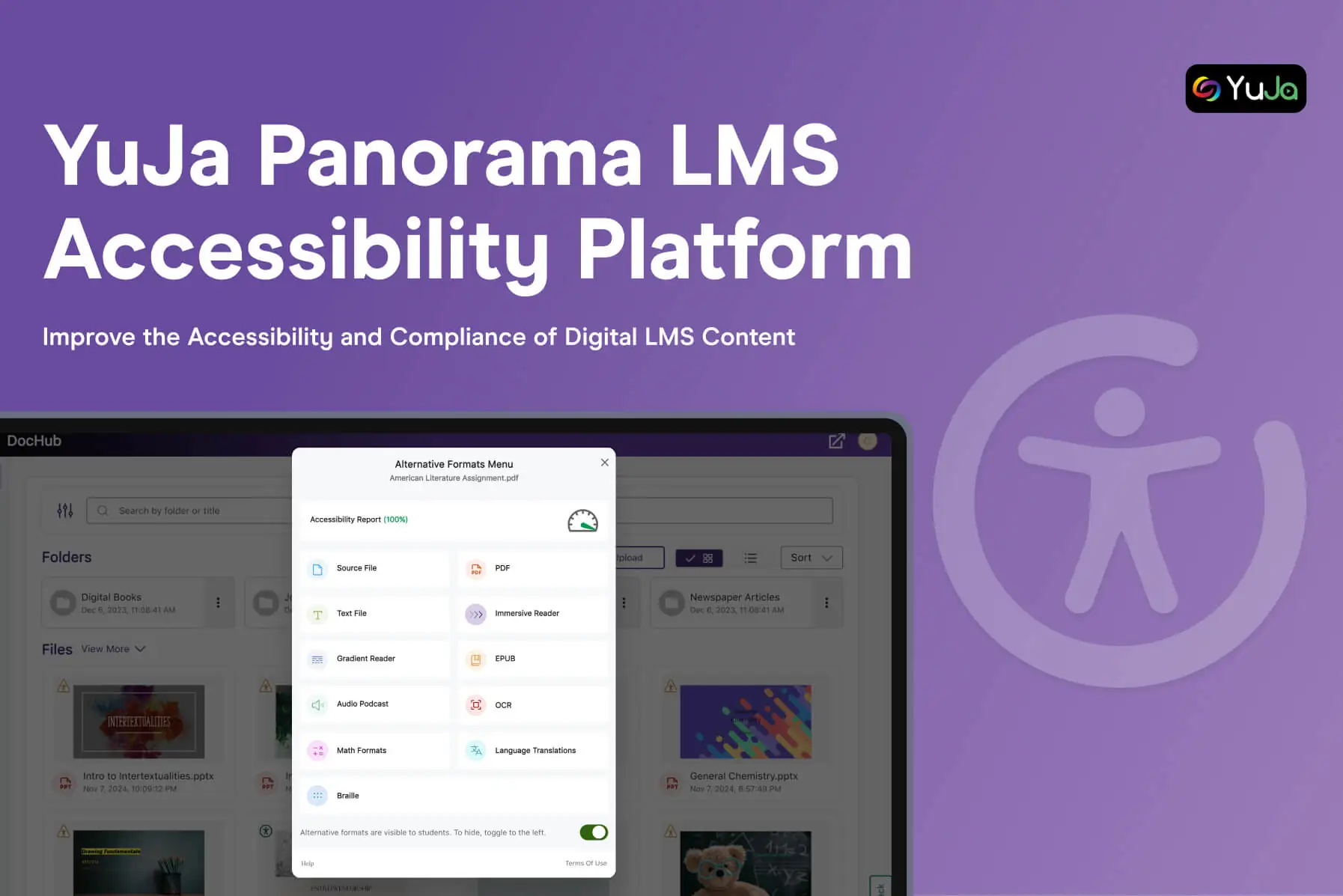 Panorama LMS Accessibility Platform brochure cover.
