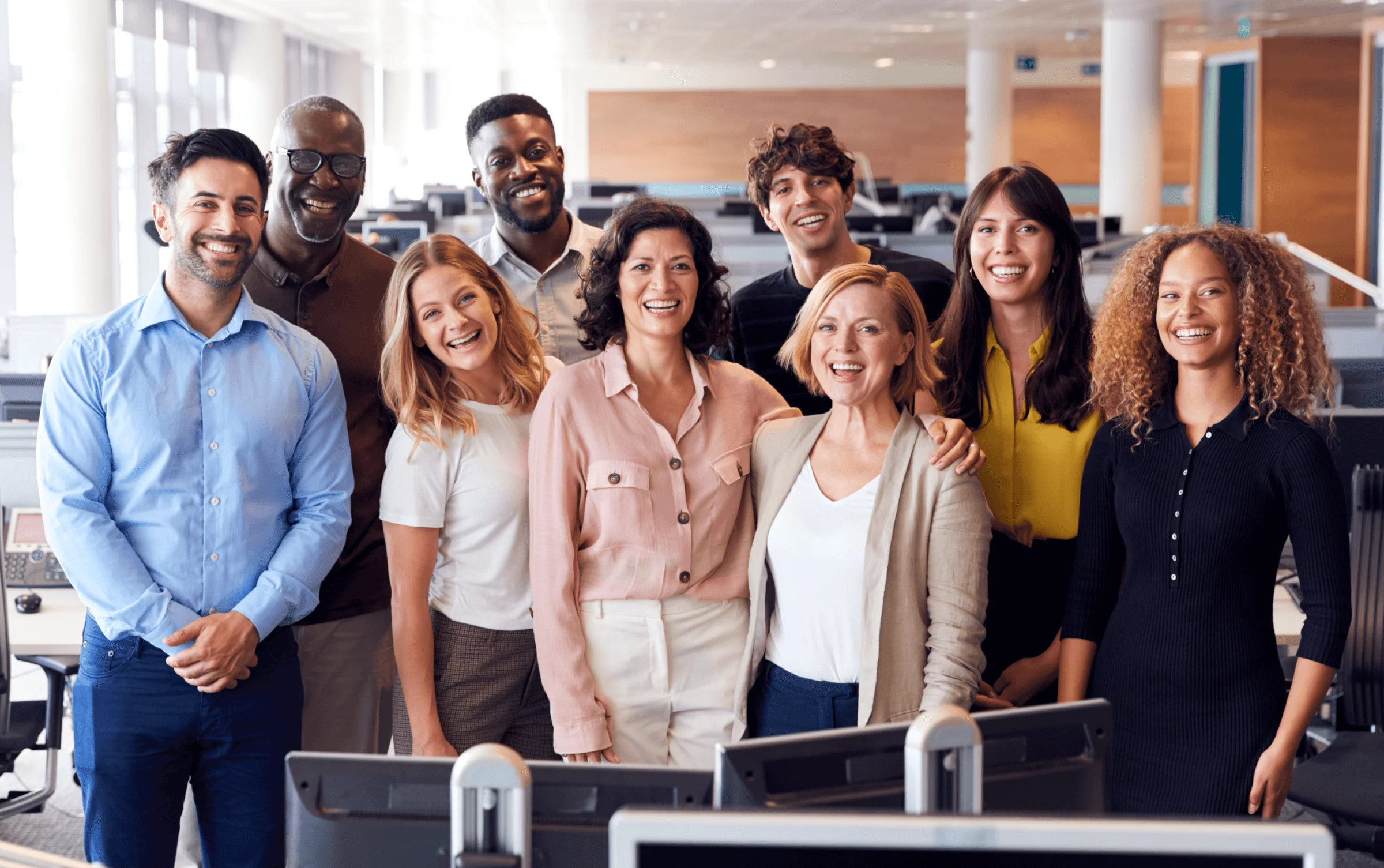 A group of people smiling.